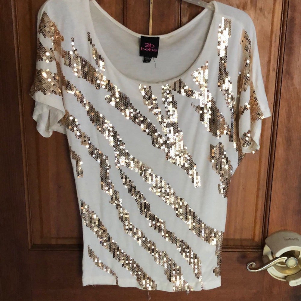 2B BEBE Sequined Top